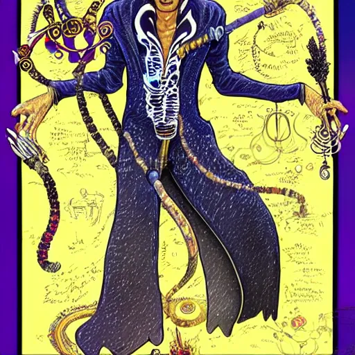 Image similar to highly detailed full body illustration of morpheus the god of dreams with his magical tools, written by neil gaiman