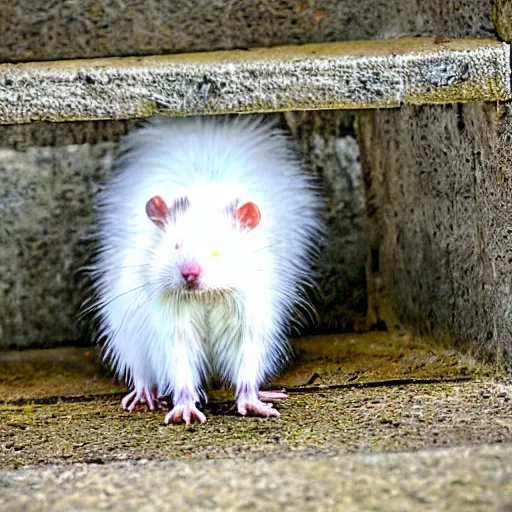 Image similar to fuzzy cute white messy fur rat hdr photography award winning