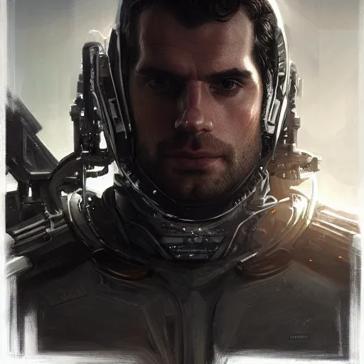 Image similar to henry cavill as a realistic scifi cyberpunk knight, closeup portrait art by donato giancola and greg rutkowski, realistic face, digital art, trending on artstation, symmetry!!!