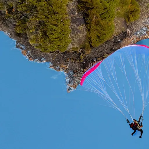 Image similar to a paragliding bear, photo, high quality, 8 k resolution