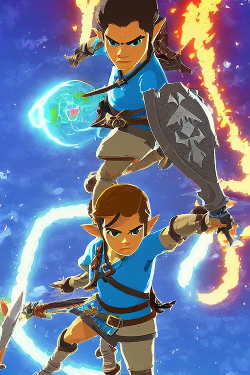 Image similar to an in game portrait of reggie fils aime from the legend of zelda breath of the wild, breath of the wild art style.