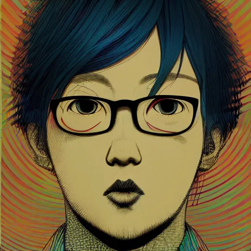 Image similar to a portrait of blonde male by inio asano, beeple and james jean, hiroyuki takahashi color scheme, digital art