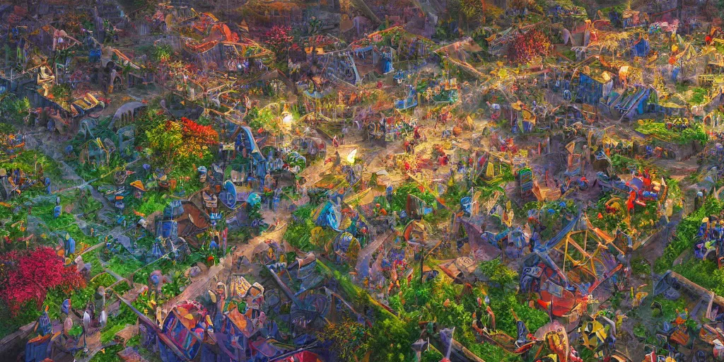 Prompt: and when this happens, and when we allow freedom ring, when we let it ring from every village and every hamlet, from every state and every city, ultrafine highly detailed hyper colorful illustration, sharp focus, rozalski, unreal engine highly rendered, global illumination, radiant light, intricate and detailed environment