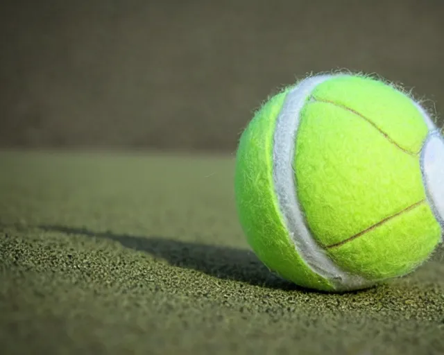 Prompt: tennis ball with a face