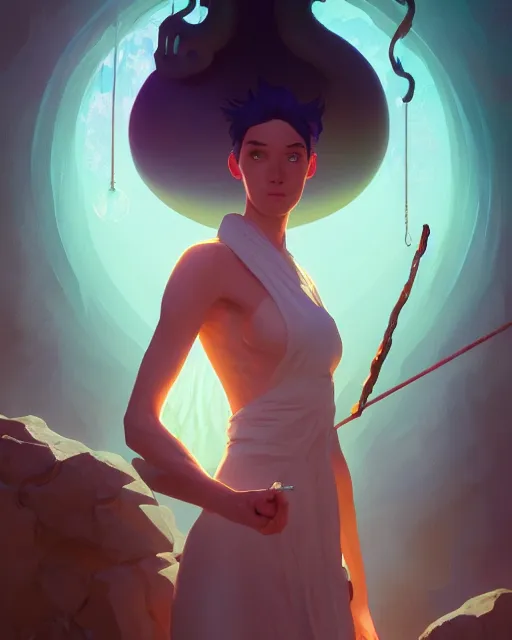 Image similar to highly detailed portrait of a mage casting magic, correct anatomy and body proportions, unreal engine, greg rutkowski, loish, rhads, beeple, makoto shinkai and lois van baarle, ilya kuvshinov, rossdraws, tom bagshaw, alphonse mucha, global illumination, detailed and intricate environment