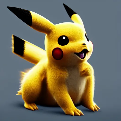 Image similar to photography of a realistic pikachu animal, 8 k, cinematic lighting, natural background, trending on artstation, pokemon