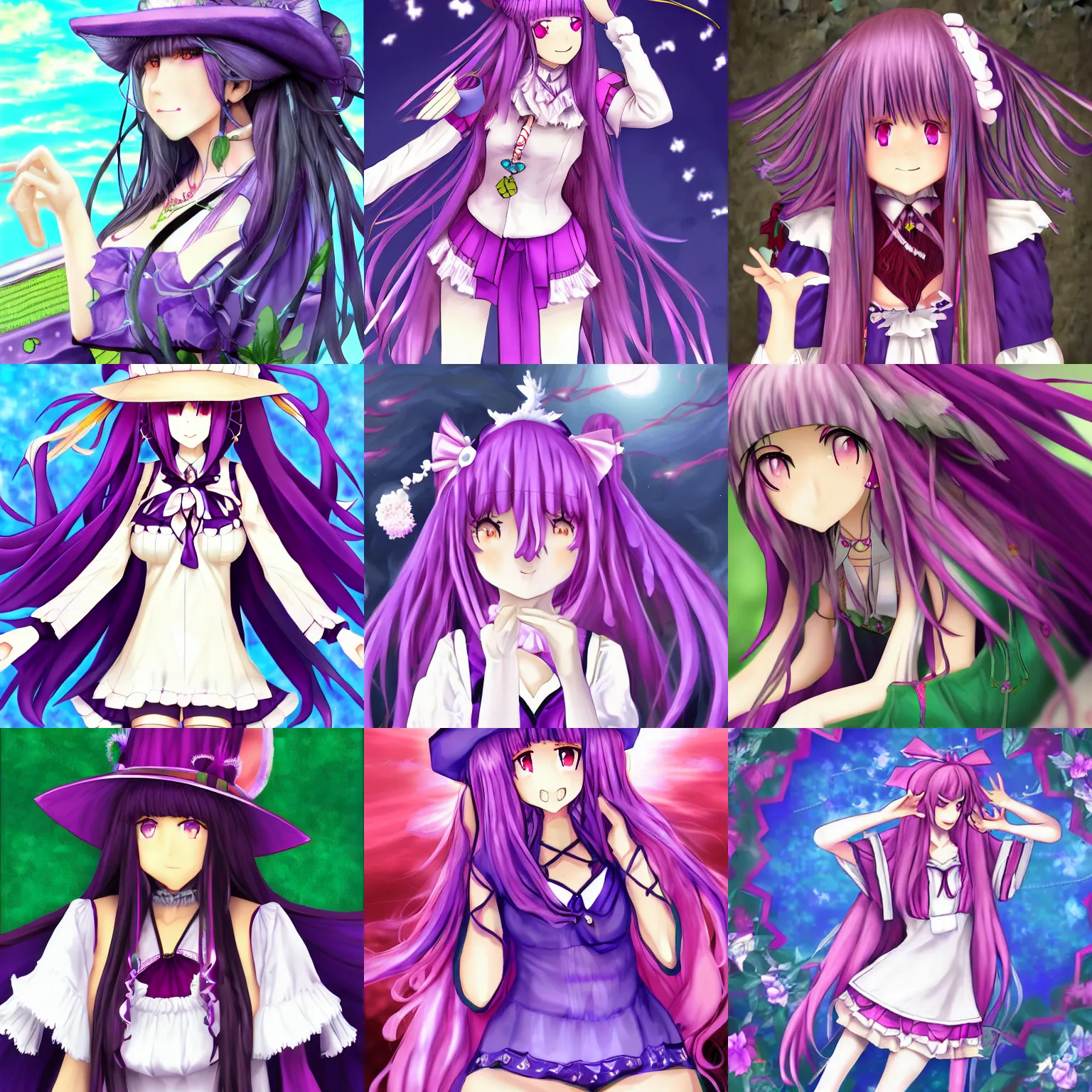 Prompt: pixiv artwork of patchouli knowledge from touhou project, patchouli knowledge touhou artwork