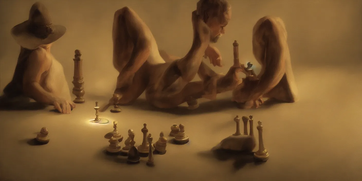 Prompt: checkmate, cinematic lighting, detailed oil painting, hyperrealistic, 8k