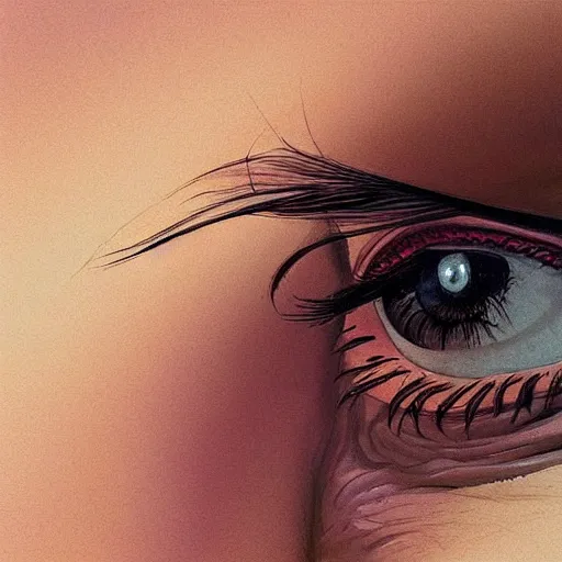 Prompt: a beautiful artwork of a close-up of a woman's eye by Jerome Opeña, featured on artstation