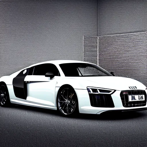 Image similar to photo of a audi r8, hyperrealistic render, advertising photography, studio lighting, 8k,