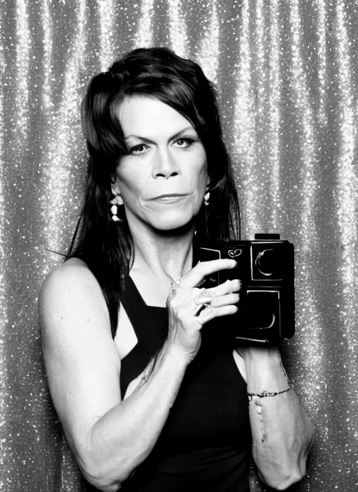 Image similar to photobooth selfie of beth hart, black and white, 8 0 mm kodak, 8 k, in focus