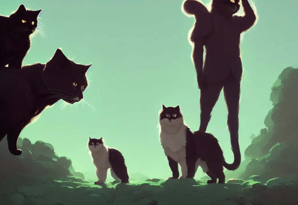 Image similar to portrait of joe biden and giant cat standing together, fantasy, by atey ghailan, by greg rutkowski, by greg tocchini, by james gilleard, by joe gb fenton, dynamic lighting, gradient light green, brown, blonde cream, salad and white colors in scheme, grunge aesthetic