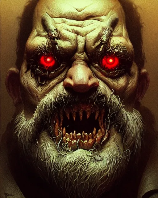 Prompt: torbjorn from overwatch, character portrait, portrait, close up, concept art, intricate details, highly detailed, horror poster, horror, vintage horror art, realistic, terrifying, in the style of michael whelan, beksinski, and gustave dore