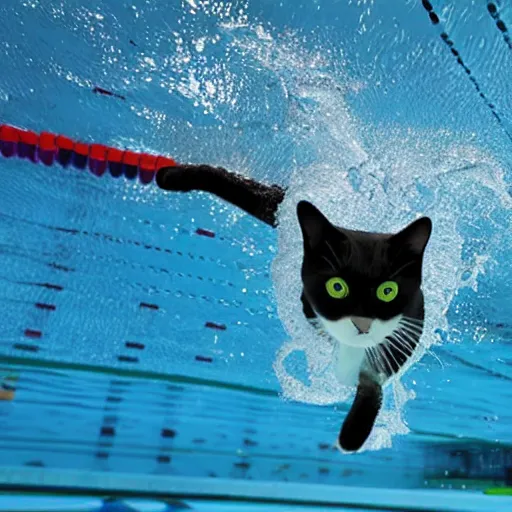 Image similar to photo of cat swimming in the 2 0 1 5 world swimming championship