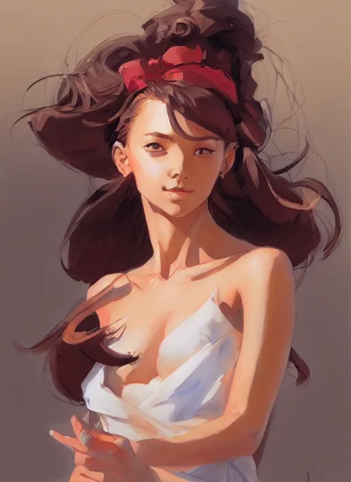 Image similar to a portrait of a pretty young lady by jesper ejsing