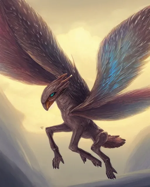 Image similar to a cute magical flying creature with wings, fantasy art drawn by disney concept artists, golden colour, high quality, highly detailed, elegant, sharp focus, concept art, character concepts, digital painting, mystery, adventure