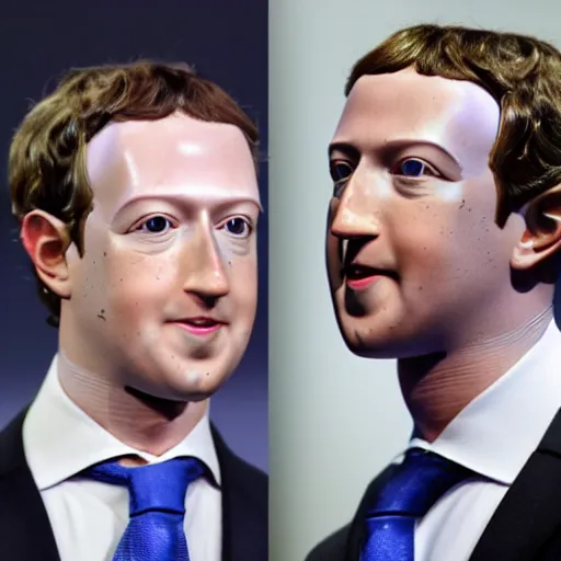 Image similar to android mark zuckerberg takes off skin suit