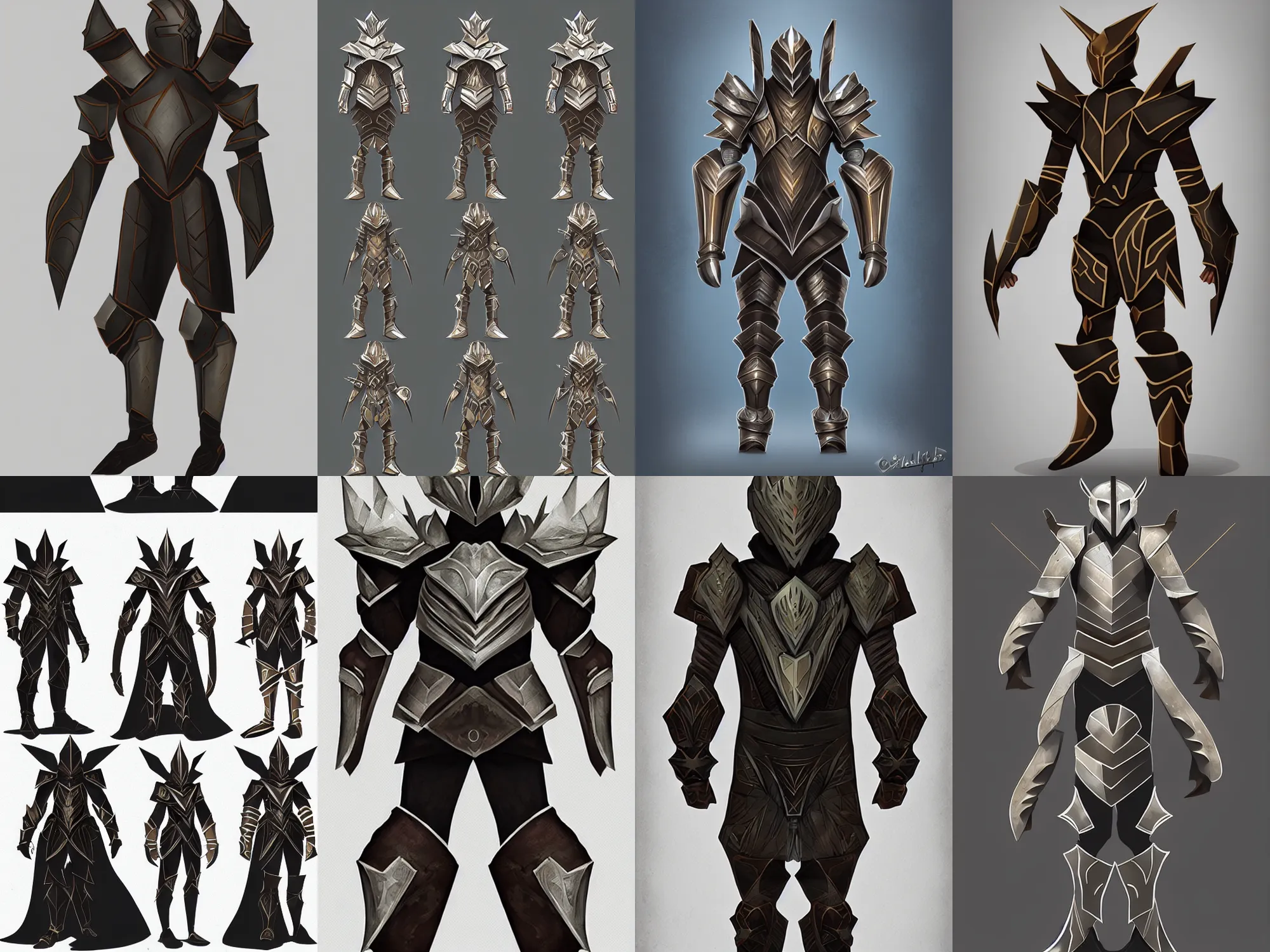 Prompt: geometric armor, character concept, fantasy concept art