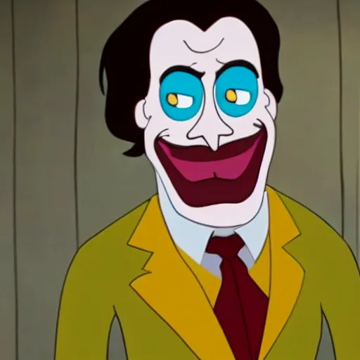 Image similar to the joaquin phoenix joker from the 2 0 1 9 film joker, played by spongebob