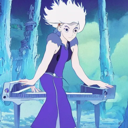 Image similar to lady gaga in a studio ghibli movie, anime character