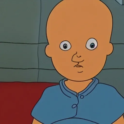 Prompt: a still of donald trump in caillou ( 1 9 9 9 )