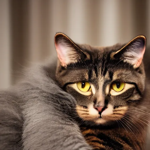 Prompt: A cat with metallic fur, hyperrealistic, bokeh, XF IQ4, f/1.4, ISO 200, 1/160s, 8K, RAW, unedited, symmetrical balance, in-frame, sharpened