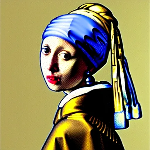 Image similar to Girl With a Pearl Earring in the style of Salvador Dalí