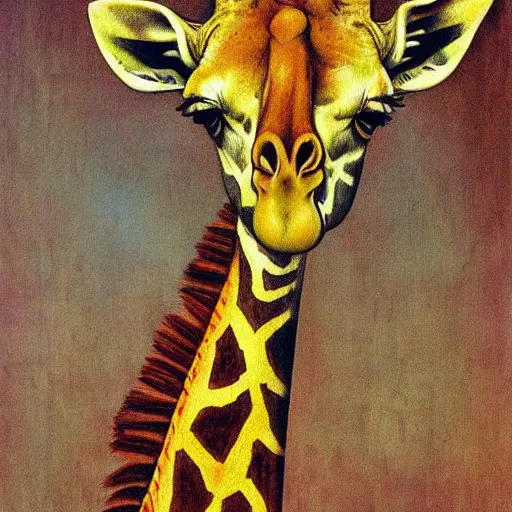 Image similar to giraffe, surrealism