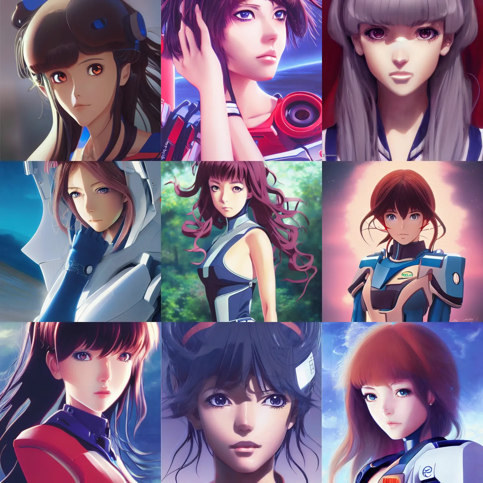 Image similar to An anime portrait of beautiful girl still from Robotech 1985 by Stanley Artgerm Lau ,WLOP, Ilya Kuvshinov ,James Jean, Andrei Riabovitchev , symmetrical