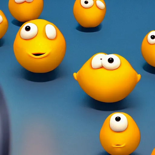 Prompt: a cinematic film still from a 2010 Pixar movie about anthropomorphic lemons, in the style of Pixar, shallow depth of focus