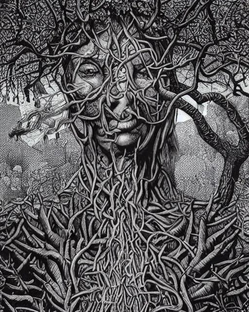 Image similar to the oracle of trees by dan hillier, masterpiece