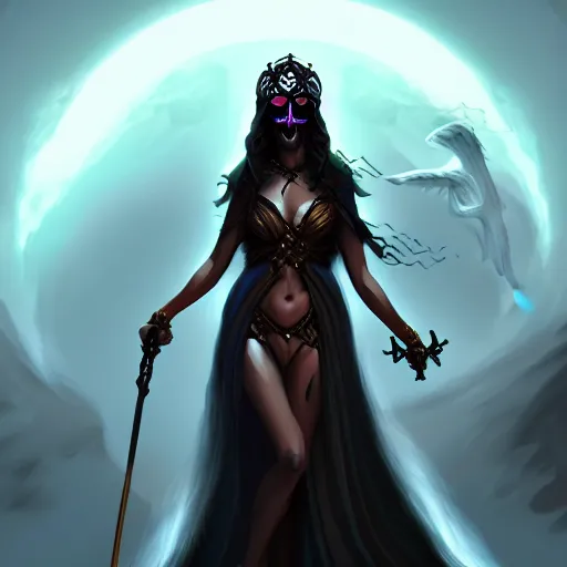 Image similar to Goddess of death, digital painting, artstation, concept art, smooth, sharp focus