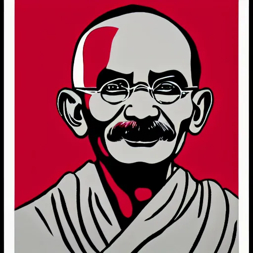 Image similar to mahatma gahndi pop art