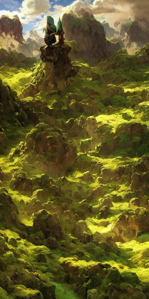 Image similar to sky is land lush green landscape villages castles buildings inverted upsidedown mountain range hanging from the sky fantasy surreal good composition artstation illustration sharp focus sunlit vista painted by ruan jia raymond swanland lawrence alma tadema zdzislaw beksinski norman rockwell tom lovell alex malveda greg staples