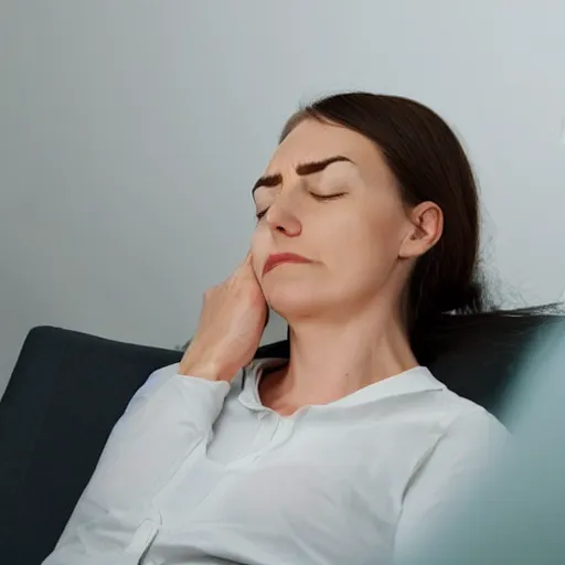 Image similar to therapist nodding off sleeping while client is talking about their problems