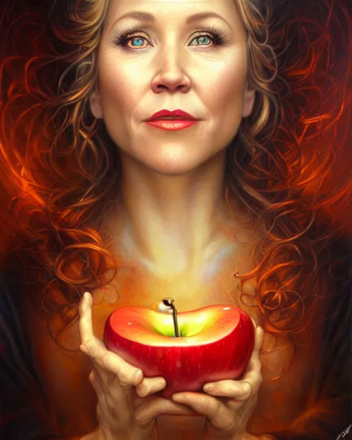 Prompt: detailed portrait of christina applegate apple!! gate! by tomasz alen kopera and peter mohrbacher and johanna martine! and margaret keane! coherent luminescent