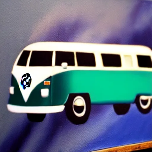 Image similar to a detailed oil painting of a vw bus