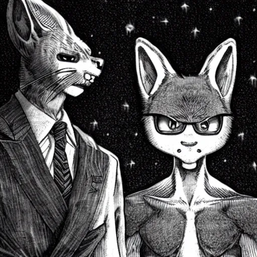 Image similar to Beastars :: Bill ,by Kentaro Miura :: Manga panel,