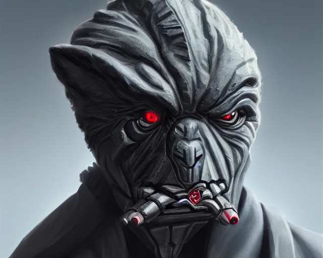 Image similar to Grogu as a Sith, highly detailed, intricate, accurate face, Trending artstation, pixiv, digital Art