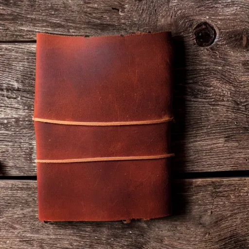 Prompt: old leather book