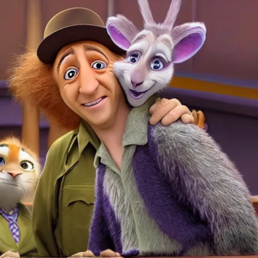 Image similar to gene wilder as a zootopia character