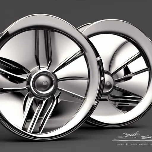 Prompt: futuristic sports car wheel rims designs by, syd mead, ralph mcquarrie, cyberpunk, mandelbulb, cgi, realistic, rendered, sharp