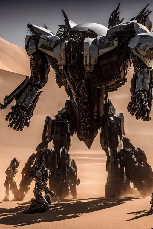 Image similar to cinematic still in westworld and dune movie and pacific rim movie and ps 5 game machine warrior 5, intricate ornate humanoid mecha warrior,