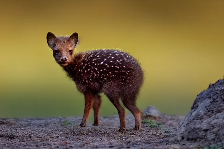 Image similar to a pudu kodkod!!! hybrid! hyper realistic!! realistic lighting!! wildlife photographer of the year!!! bold natural colors, national geographic, hd, wide angle, 8 k