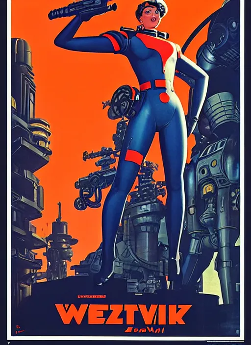 Image similar to soviet propaganda poster. cyberpunk mech pilot. portrait by jean giraud and anton otto fischer and john philip falter and will eisner and gil elvgren and pixar. realistic proportions. character art. science fiction d & d. tf 2, overwatch, rb 6 s, cyberpunk 2 0 7 7, blade runner 2 0 4 9.