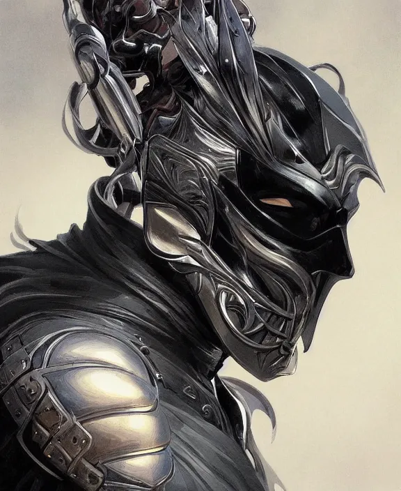 Image similar to portrait close up of man with black mask, concentrated look, symmetry, with an explosion on the back, d & d, fantasy, intricate, elegant, highly detailed, digital painting, artstation, concept art, art by artgerm and greg rutkowski and alphonse mucha, boris vallejo