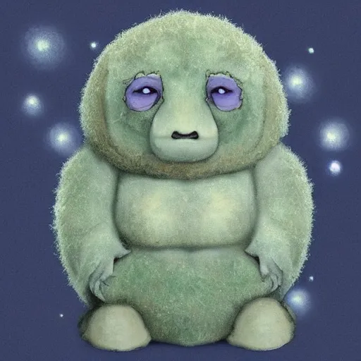 Prompt: realistic fluffy cute dreamy tardigrade