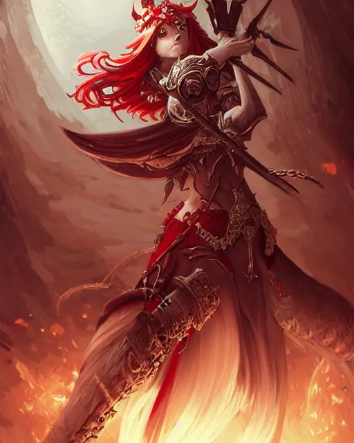 Prompt: mage fighting a shinigami, ivory carved mantle, red hair straight bangs wearing ivory carved bone armor, bone plants, intricate, elegant, highly detailed, digital painting, full body concept art, smooth, ultra wide angle horizon, illustration, art by artgerm, greg rutkowski, ilya kuvshinov