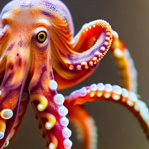 Prompt: high definition photograph shot of a octopus get out from refrigerator
