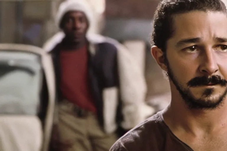 Prompt: shia labeouf plays john shaft in shaft in africa, a metro - goldwyn - mayer production, 3 5 mm panavision r 2 0 0, color